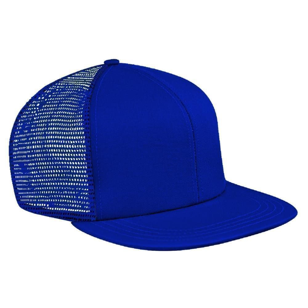 Royal Blue Meshback Snapback Flat Brim