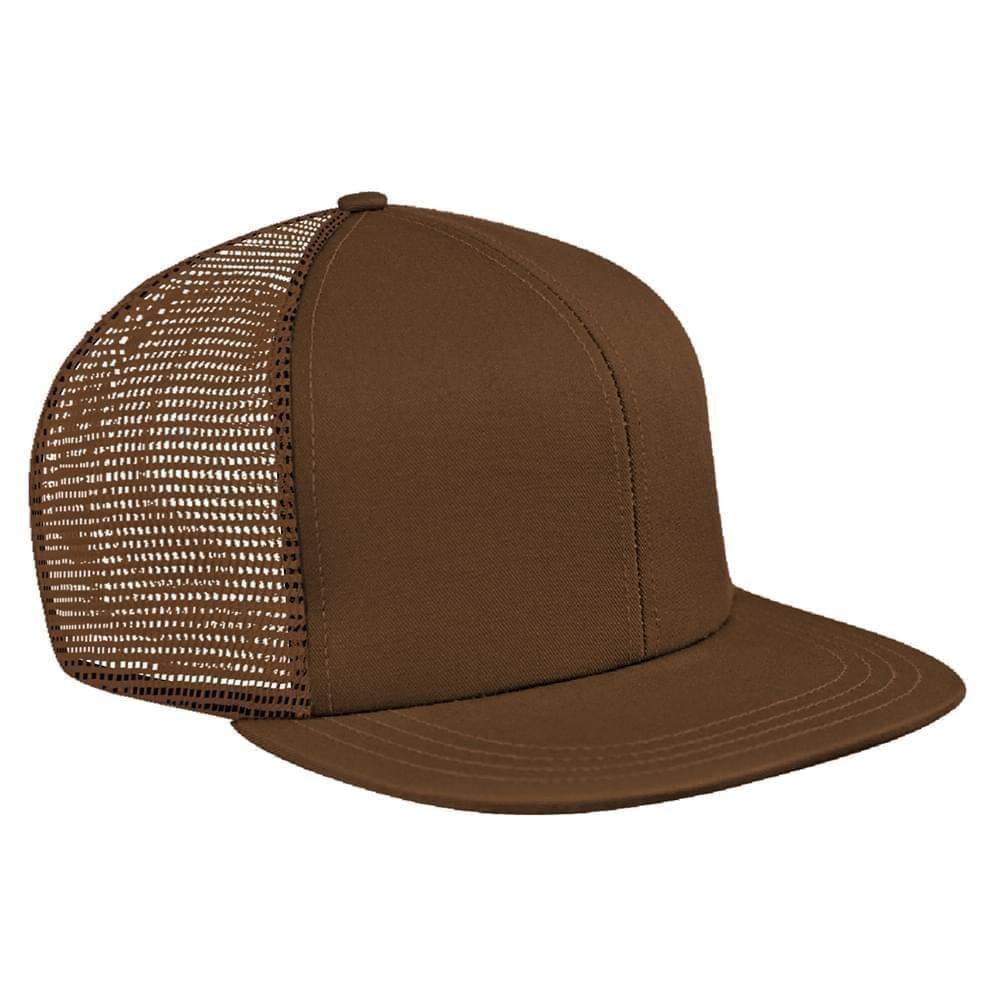Brown Meshback Velcro Flat Brim