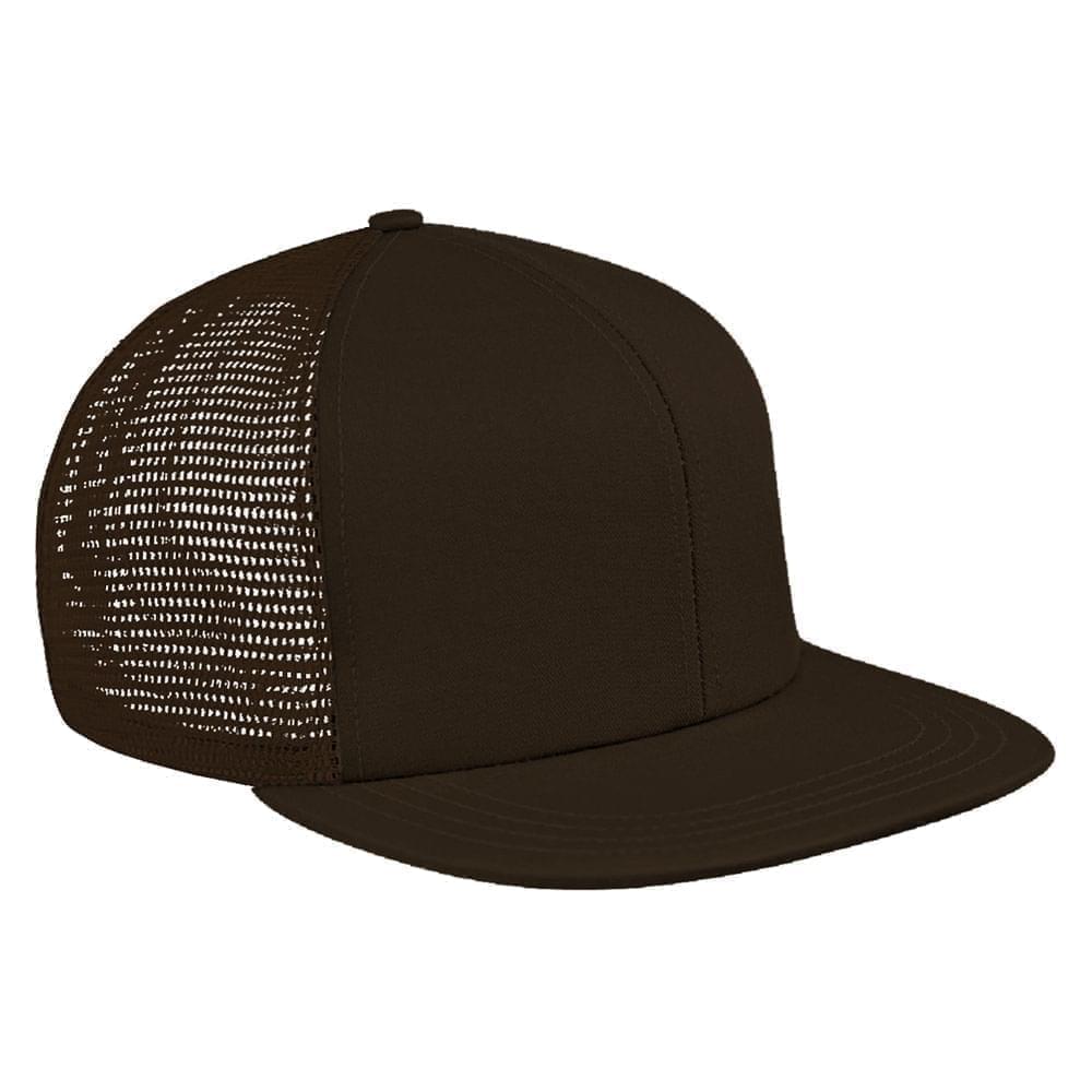 Black Meshback Slide Buckle Flat Brim