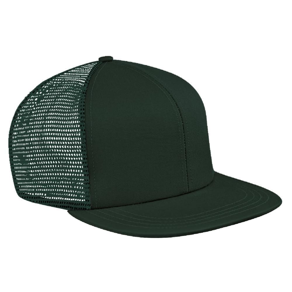 Hunter Green Brushed Front Slide Buckle Flat Brim