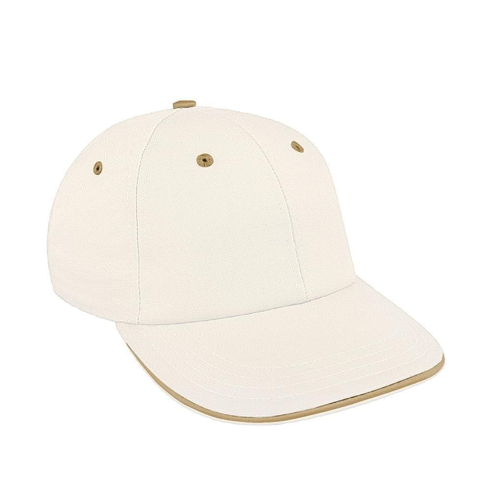White-Khaki Canvas Snapback Lowstyle