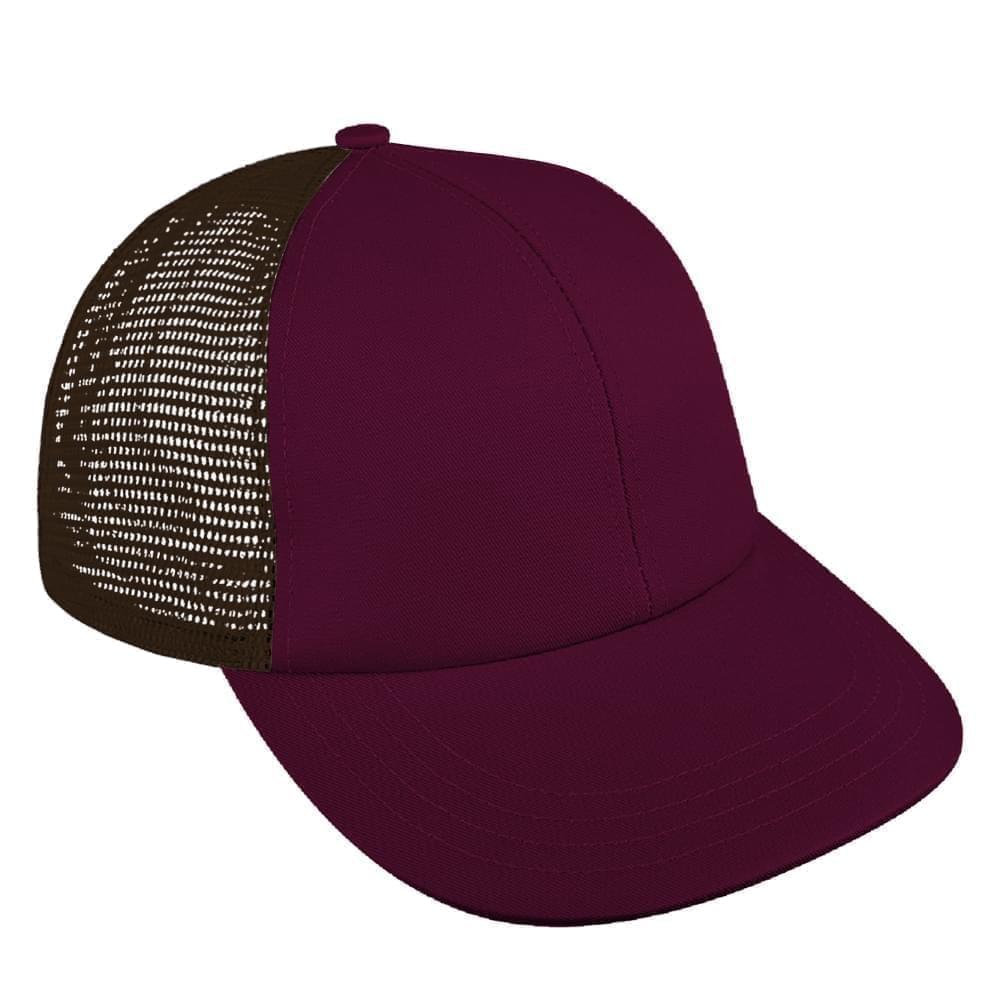 Burgundy-Black Meshback Snapback Lowstyle