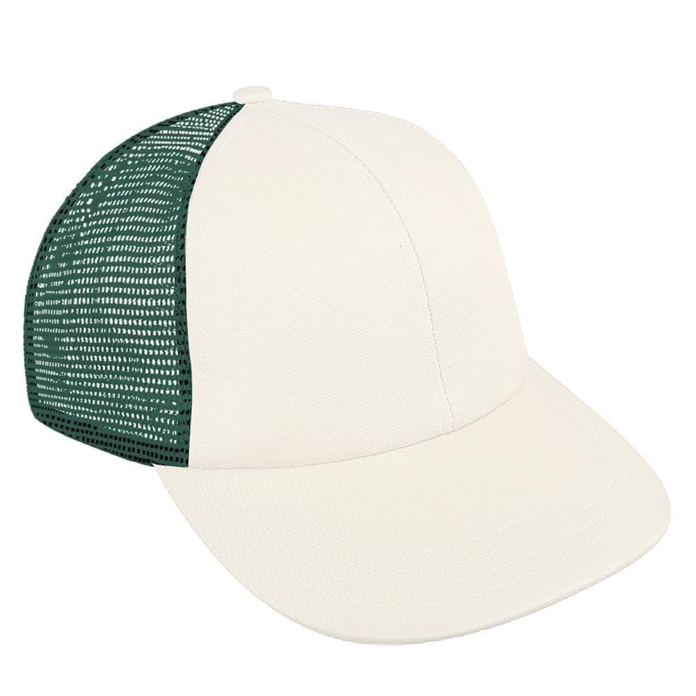 White-Hunter Green Meshback Velcro Lowstyle
