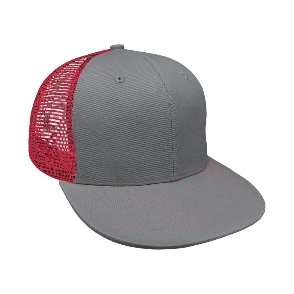Light Gray-Red Eyelets Mesh Back Snapback Prostyle