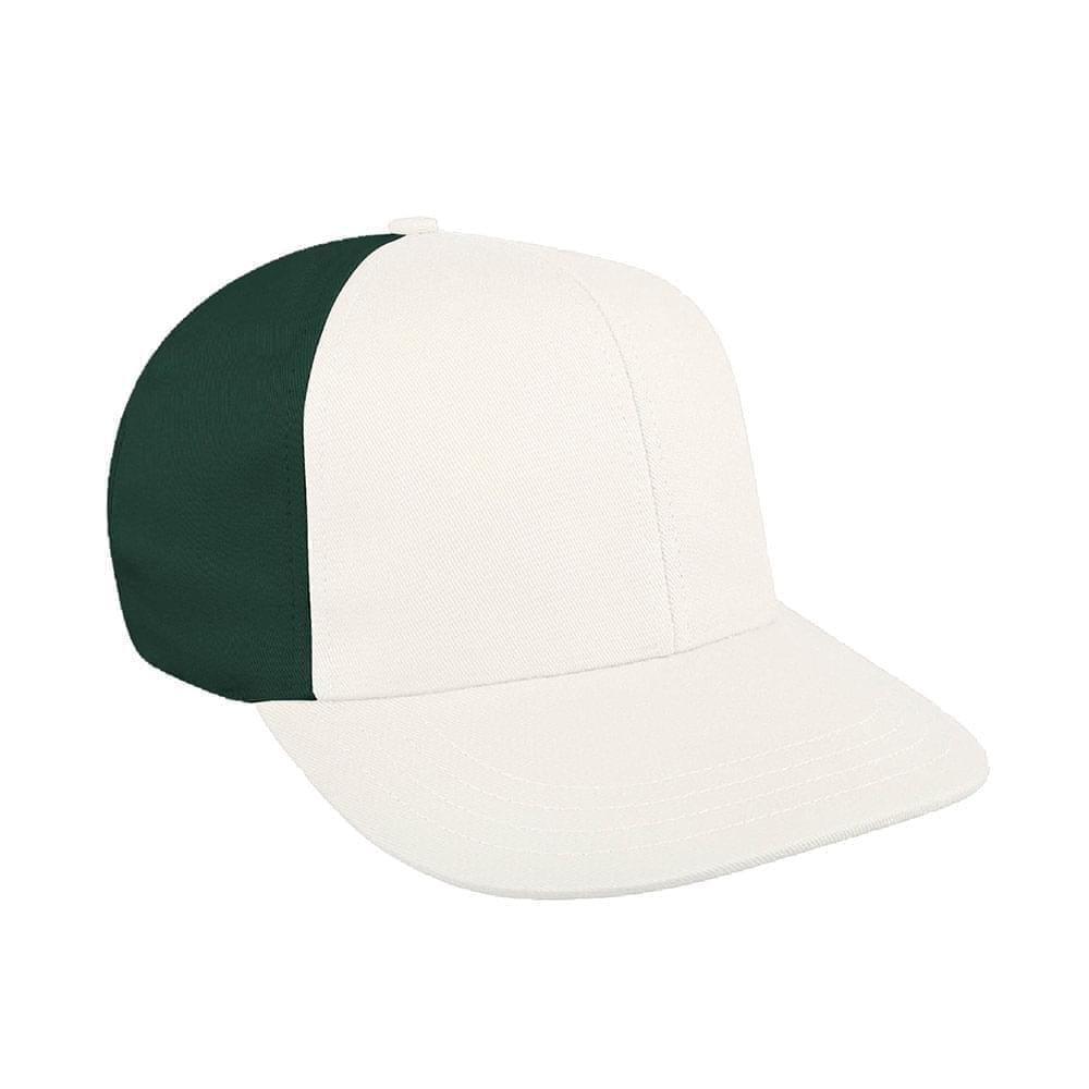 White-Hunter Green Canvas Snapback Prostyle