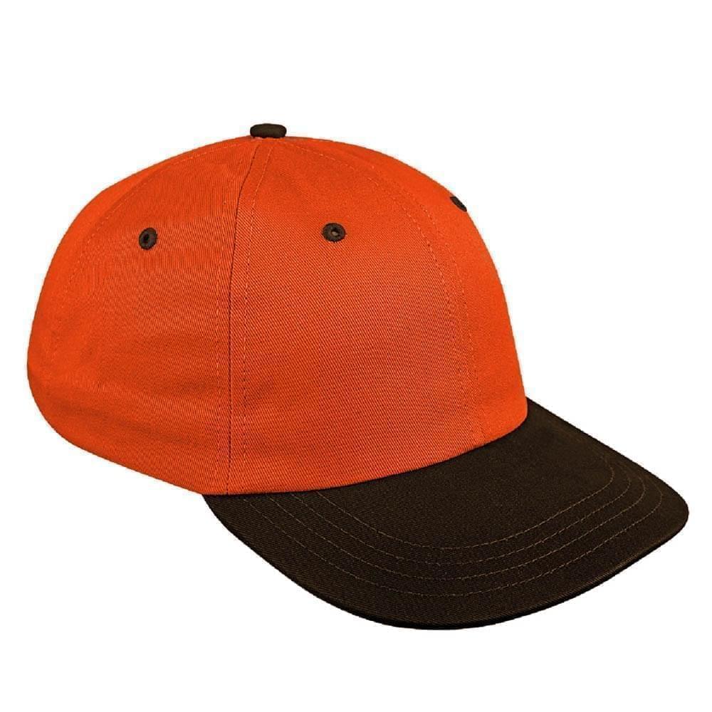 Orange-Black Canvas Leather Dad Cap