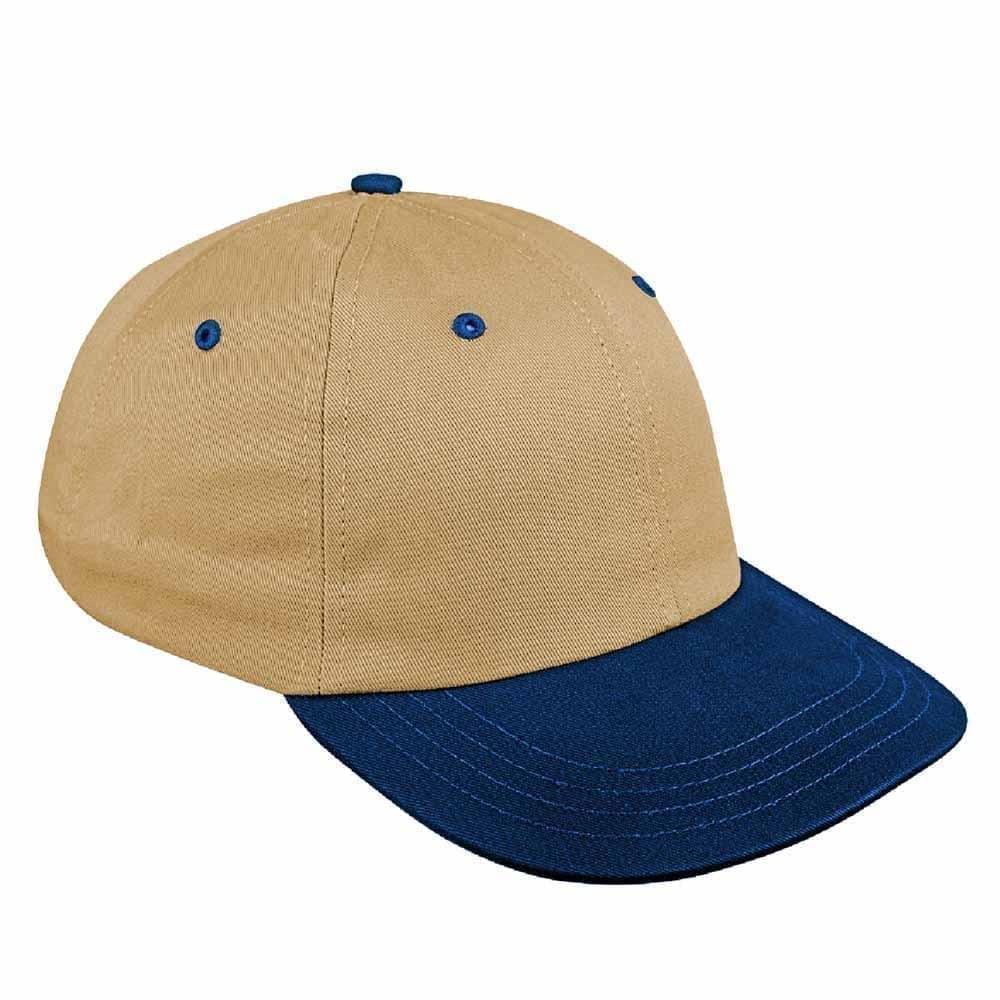 Khaki-Navy Canvas Velcro Dad Cap