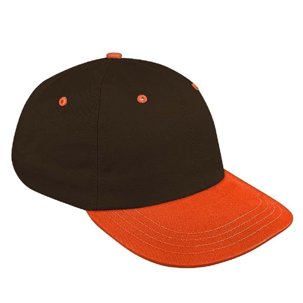 Black-Orange Canvas Leather Dad Cap