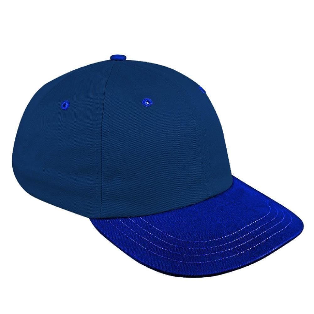 Two Tone Eyelets Twill Leather Dad Cap