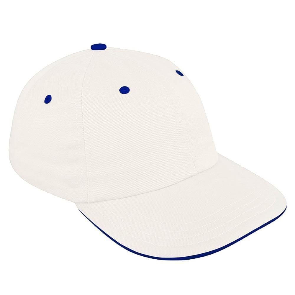 White-Royal Blue Canvas Self Strap Dad Cap