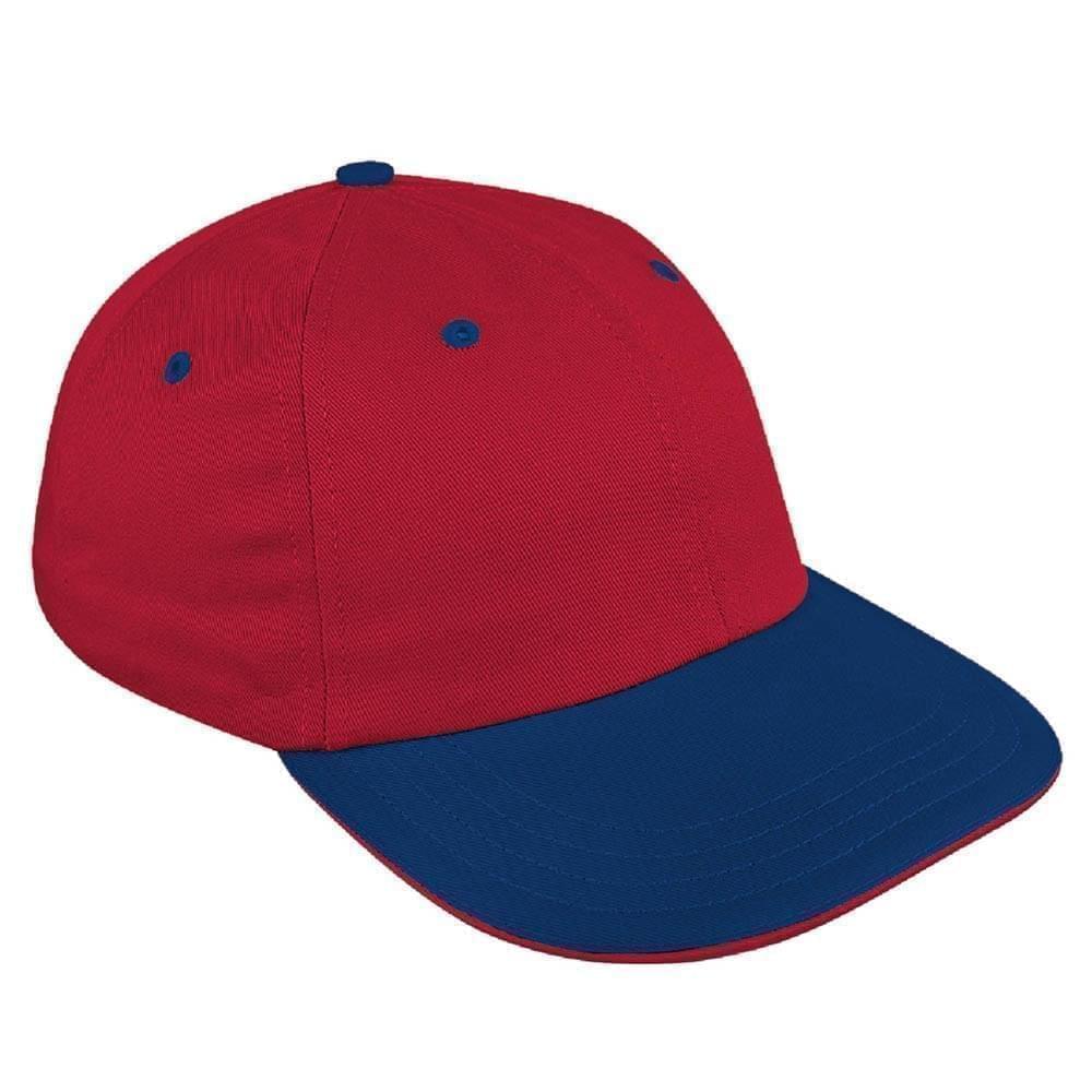 Red-Navy Canvas Self Strap Dad Cap