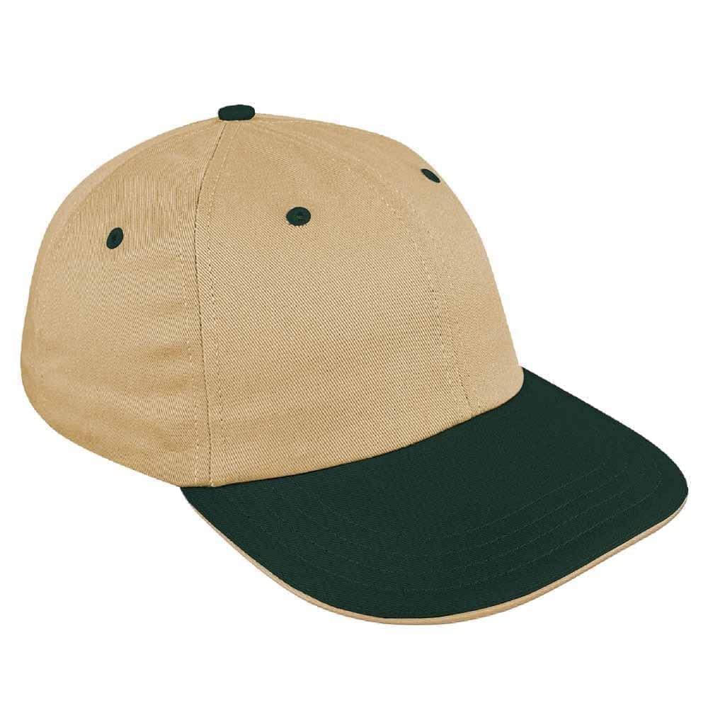 Khaki-Hunter Green Canvas Velcro Dad Cap