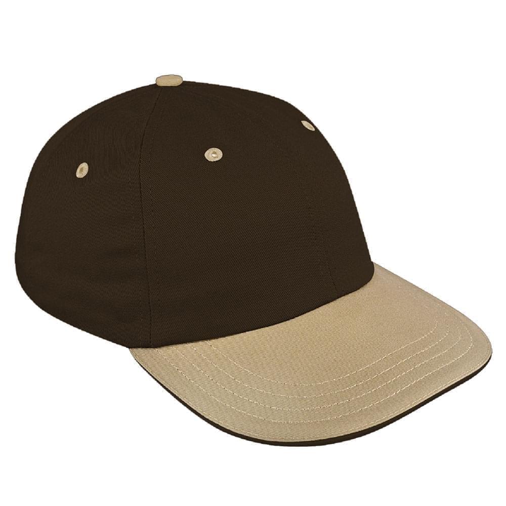 Black-Khaki Canvas Snapback Dad Cap