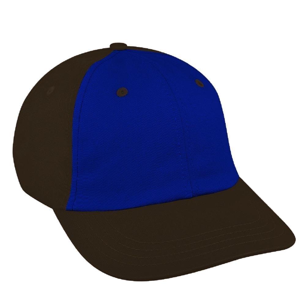 Royal Blue-Black Canvas Leather Dad Cap