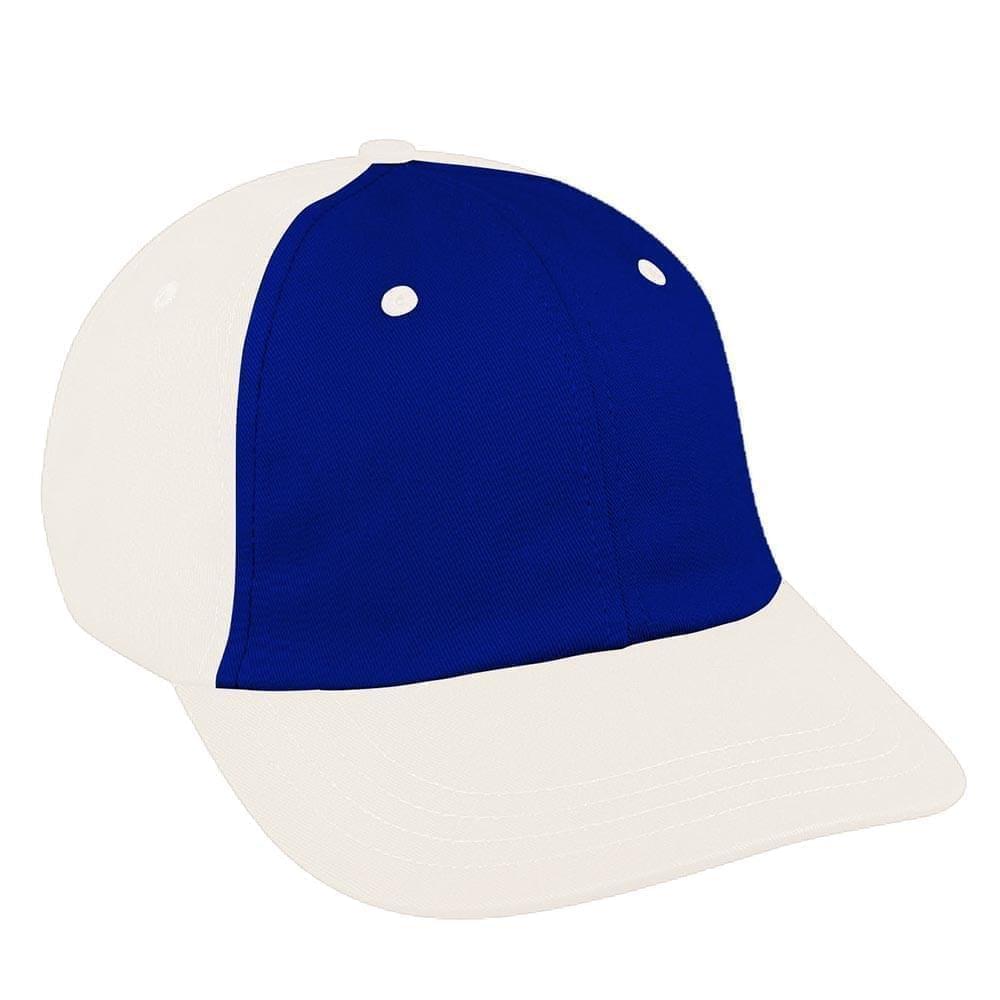 Royal Blue-White Canvas Snapback Dad Cap
