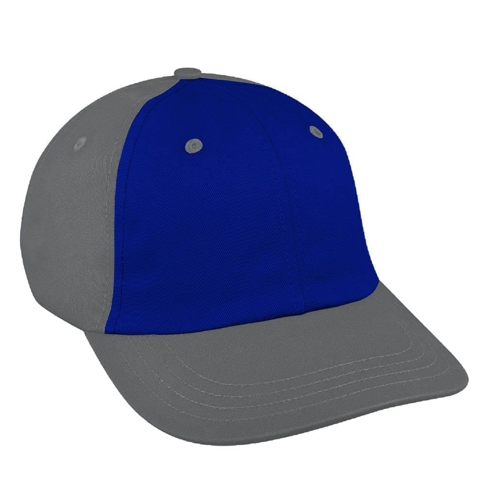 Royal Blue-Light Gray Denim Velcro Dad Cap