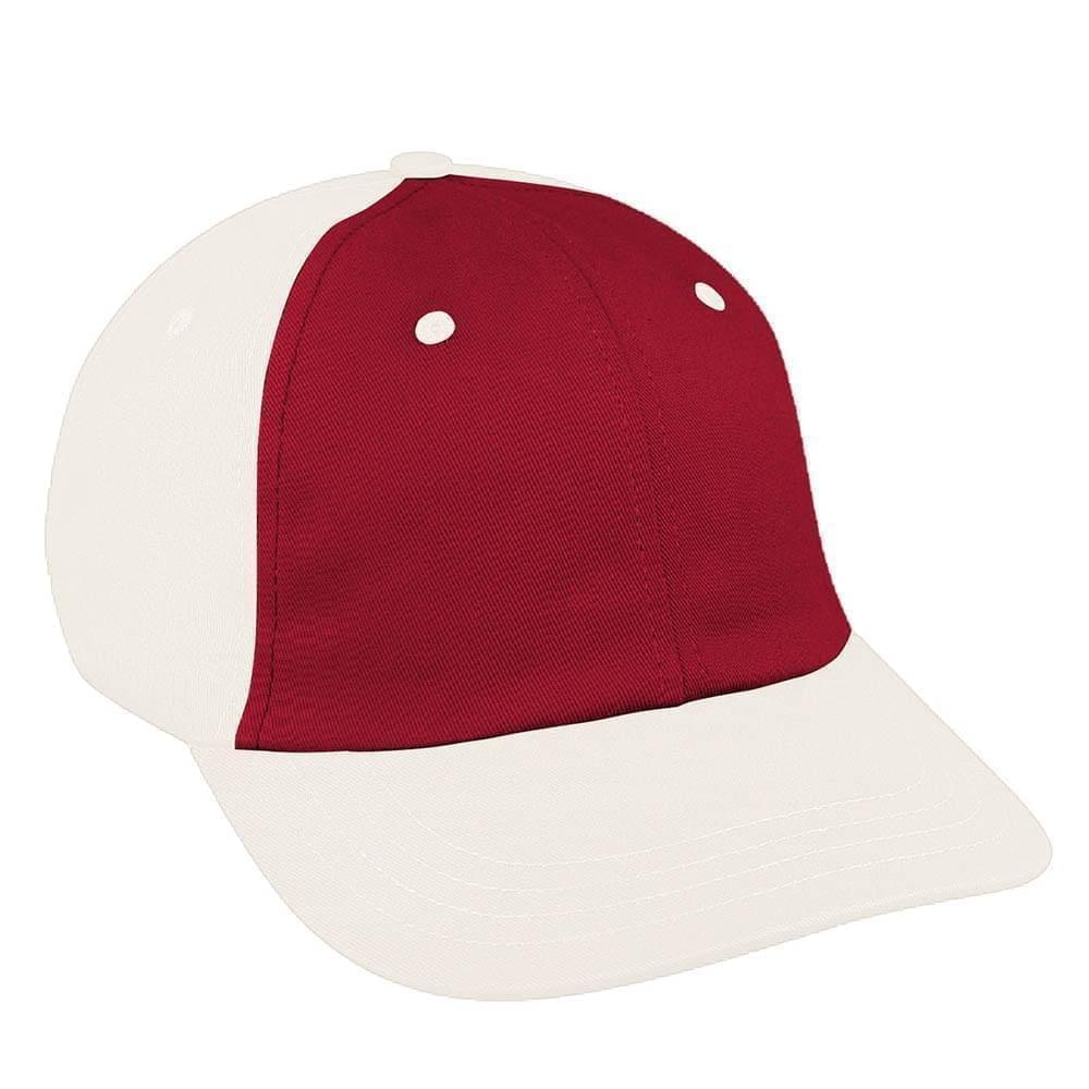 Red-White Canvas Leather Dad Cap