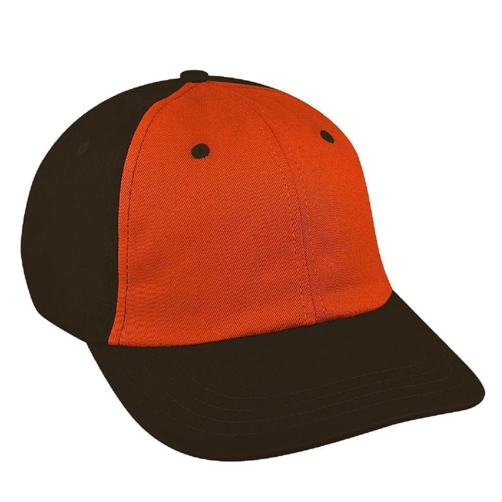 Orange-Black Canvas Leather Dad Cap
