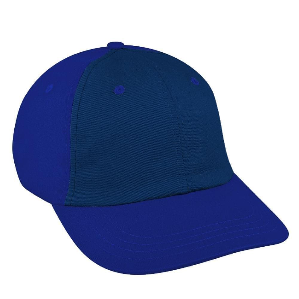 Navy-Royal Blue Canvas Leather Dad Cap