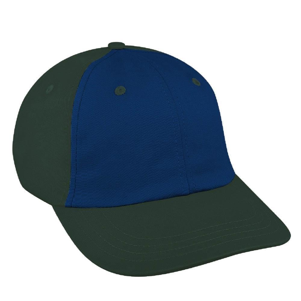 Navy-Hunter Green Canvas Leather Dad Cap