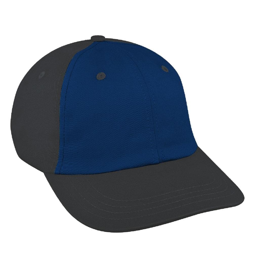 Navy-Dark Gray Ripstop Leather Dad Cap