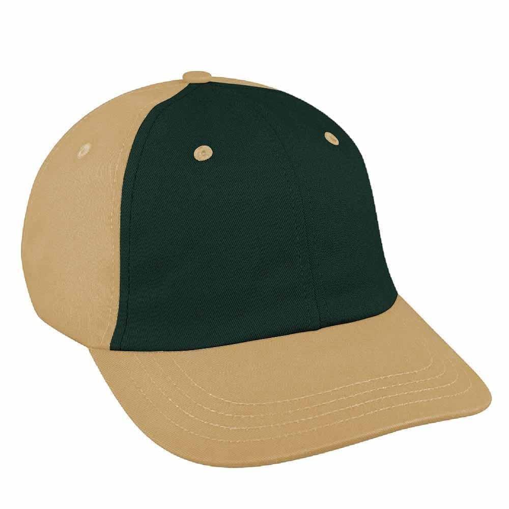 Hunter Green-Khaki Canvas Self Strap Dad Cap