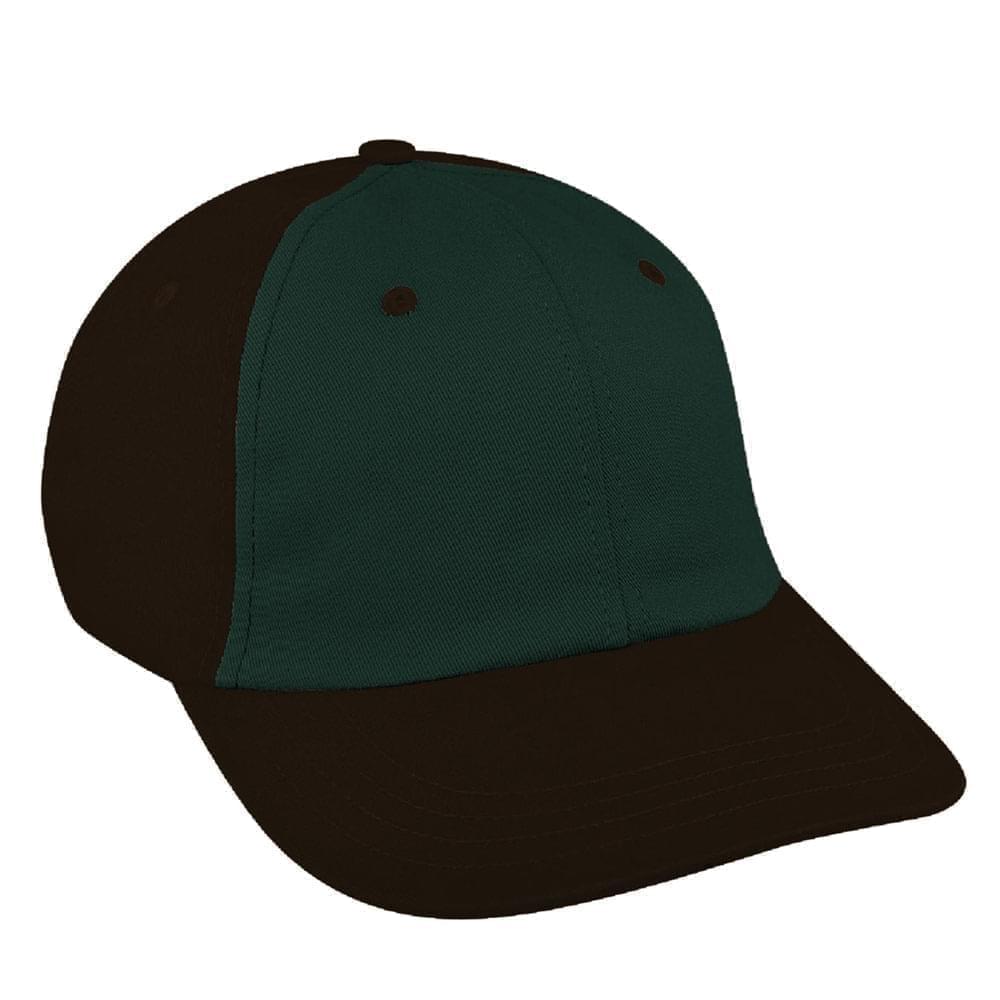 Contrast Front Twill Leather Dad Cap