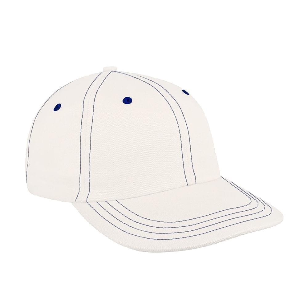 White-Royal Blue Canvas Self Strap Dad Cap