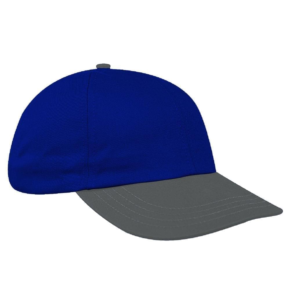 Royal Blue-Light Gray Denim Velcro Dad Cap