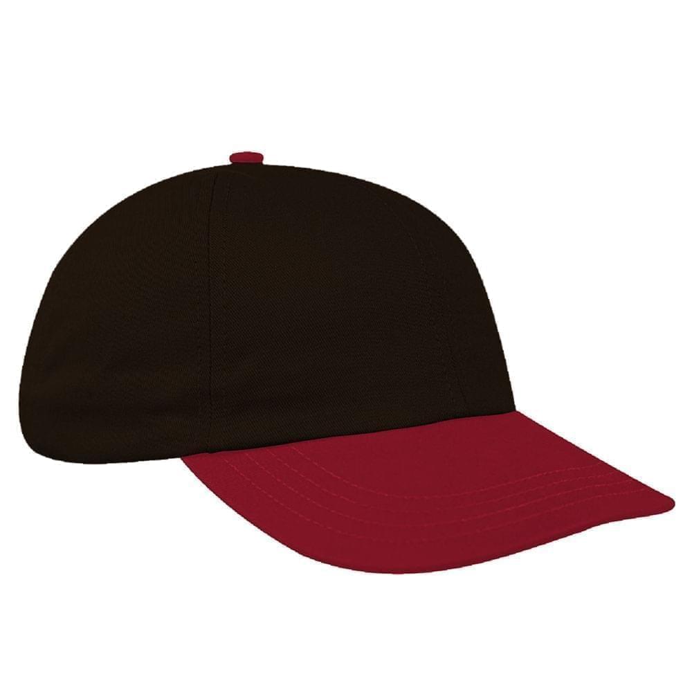 Black-Red Canvas Leather Dad Cap