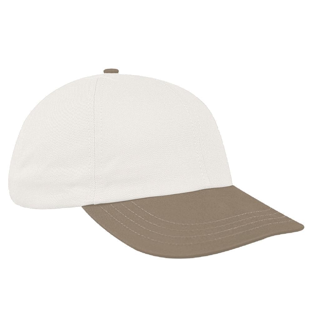 White-Khaki Canvas Self Strap Dad Cap