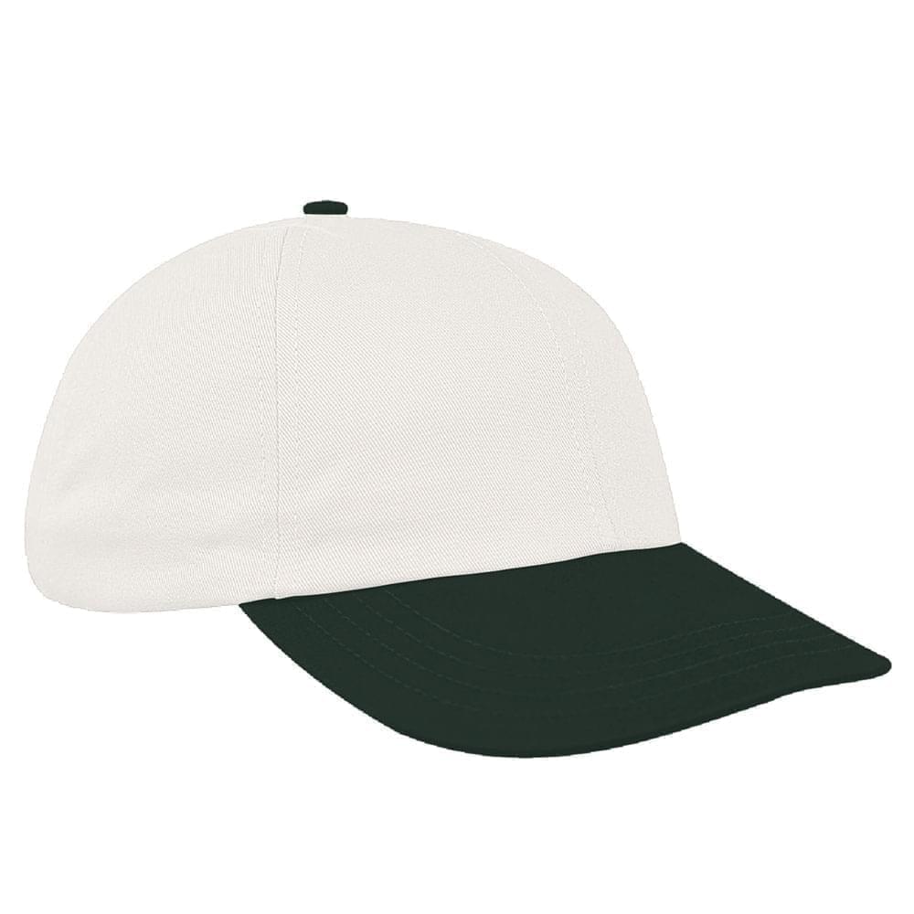 White-Hunter Green Wool Leather Dad Cap