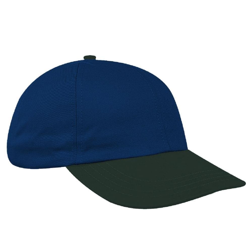 Navy-Hunter Green Canvas Leather Dad Cap