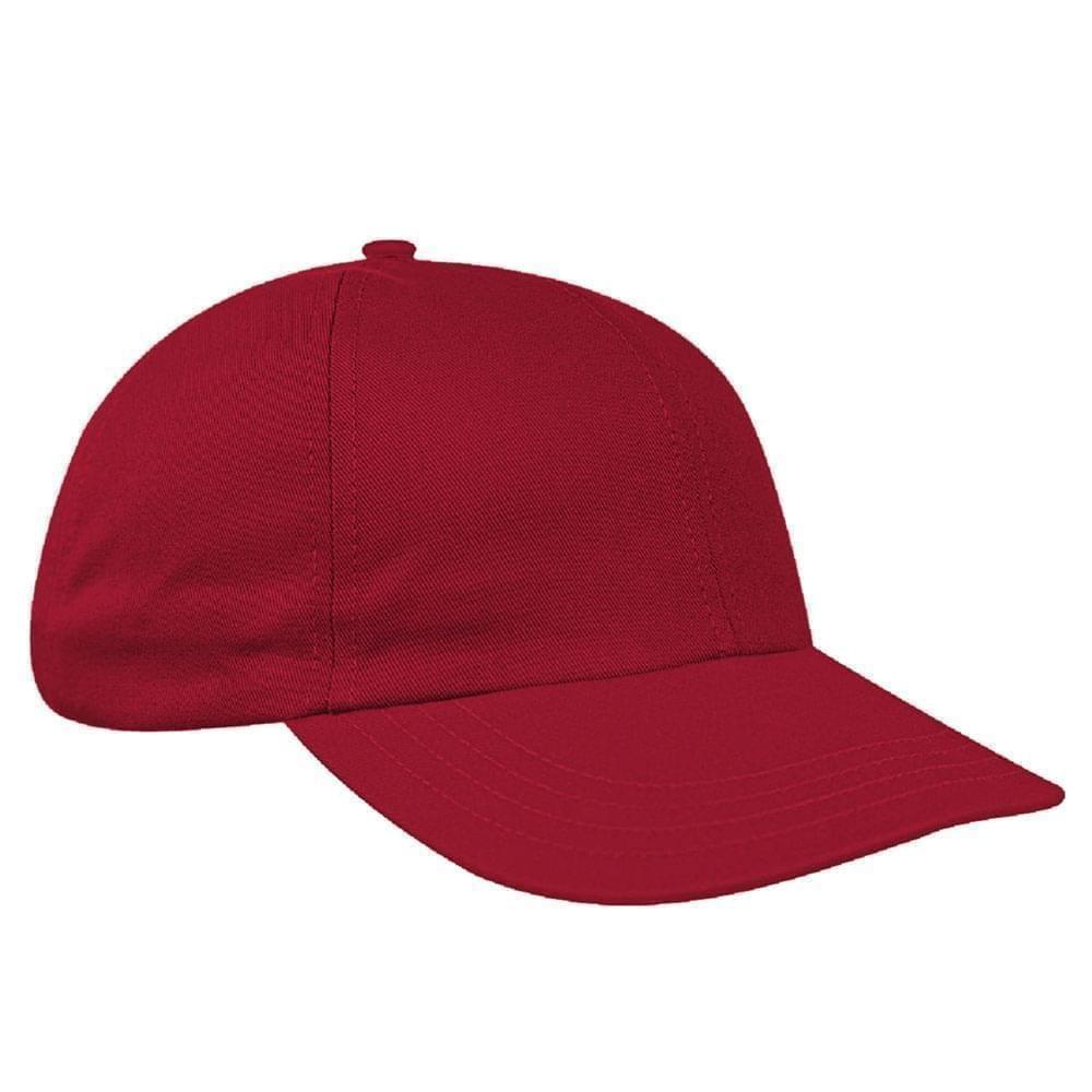 Red Canvas Leather Dad Cap