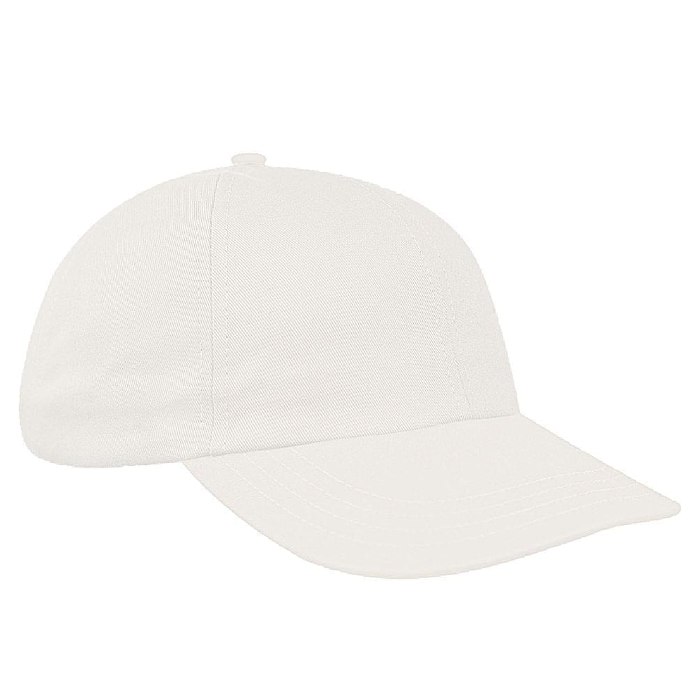 White Canvas Leather Dad Cap