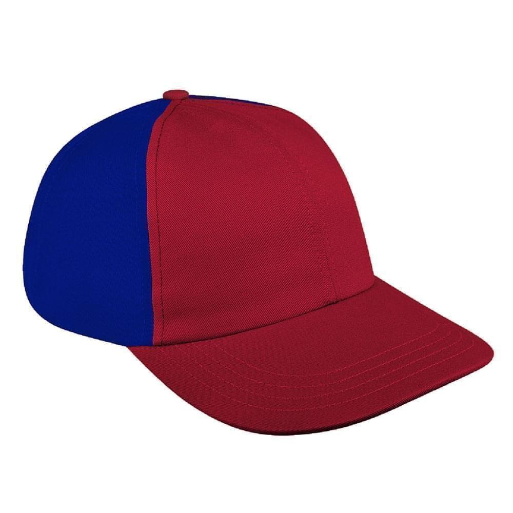 Red-Royal Blue Canvas Self Strap Dad Cap