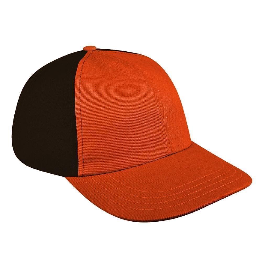 Orange-Black Canvas Leather Dad Cap