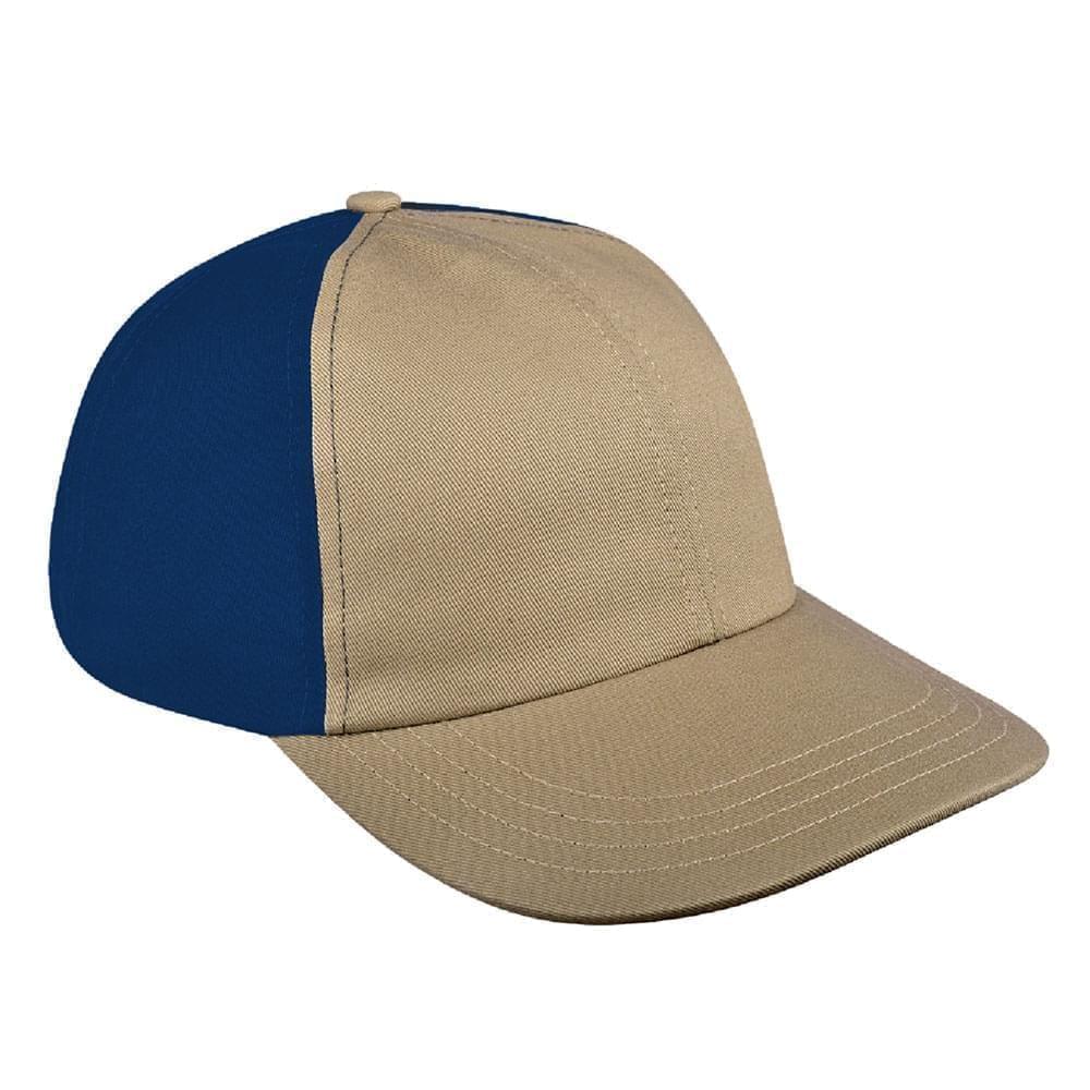 Khaki-Navy Canvas Velcro Dad Cap