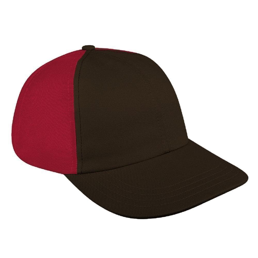 Black-Red Canvas Self Strap Dad Cap