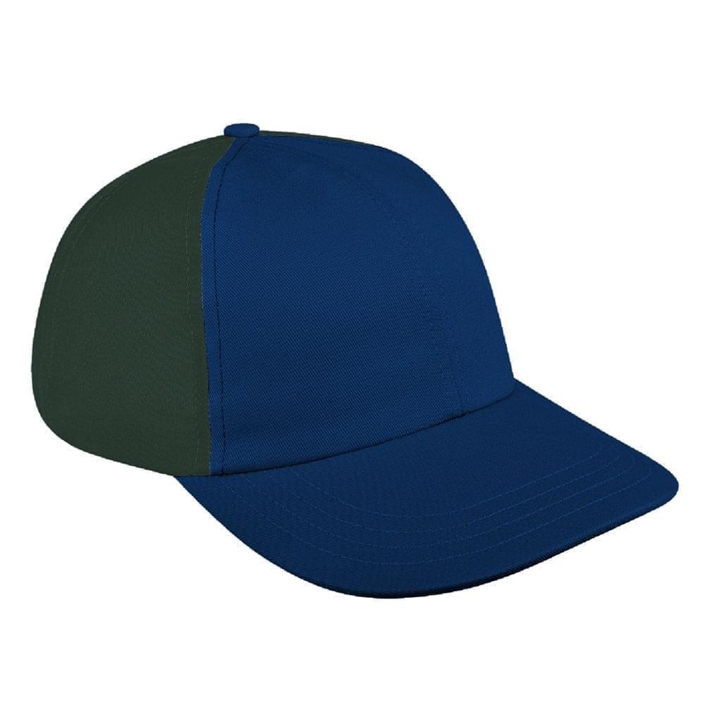 Navy-Hunter Green Canvas Leather Dad Cap