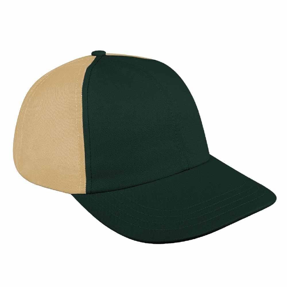 Hunter Green-Khaki Canvas Snapback Dad Cap