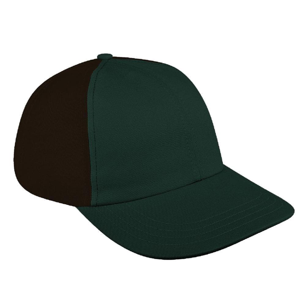 Hunter Green-Black Canvas Self Strap Dad Cap