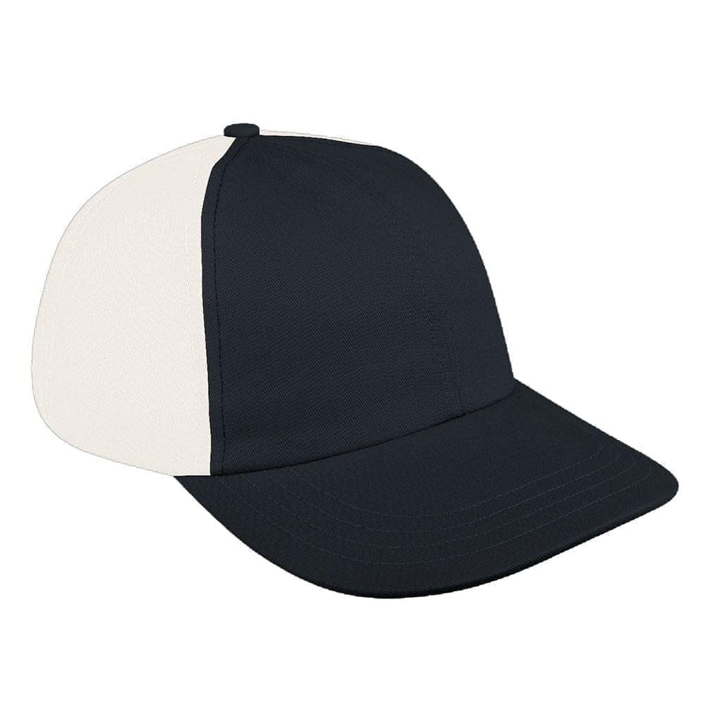 Dark Gray-White Denim Velcro Dad Cap