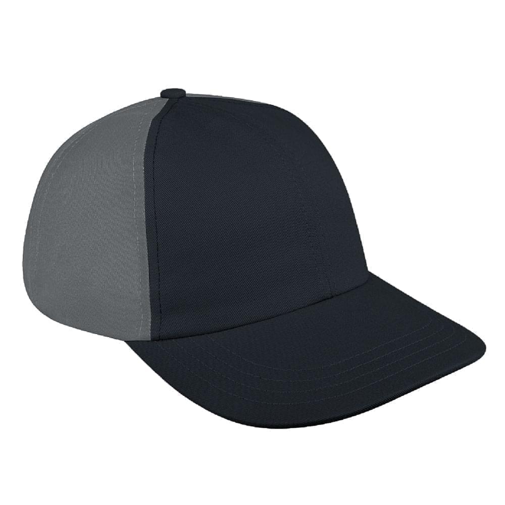 Contrast Back Twill Leather Dad Cap