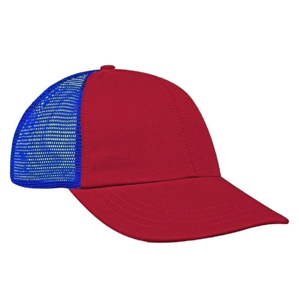 Red-Royal Blue Meshback Snapback Dad Cap