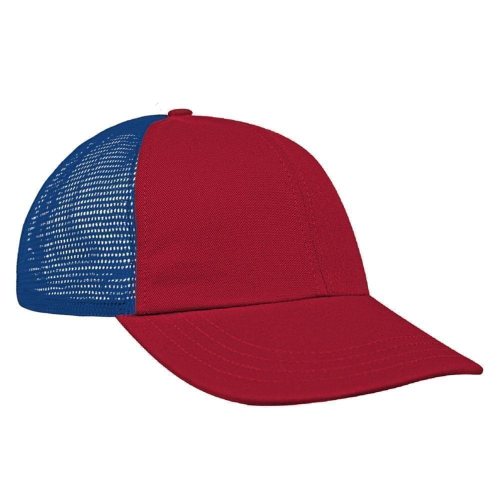 Red-Navy Meshback Slide Buckle Dad Cap
