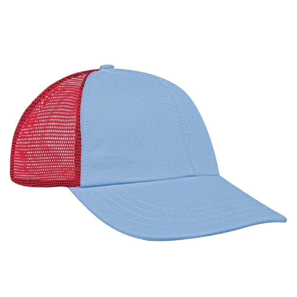 Light Blue-Red Meshback Snapback Dad Cap