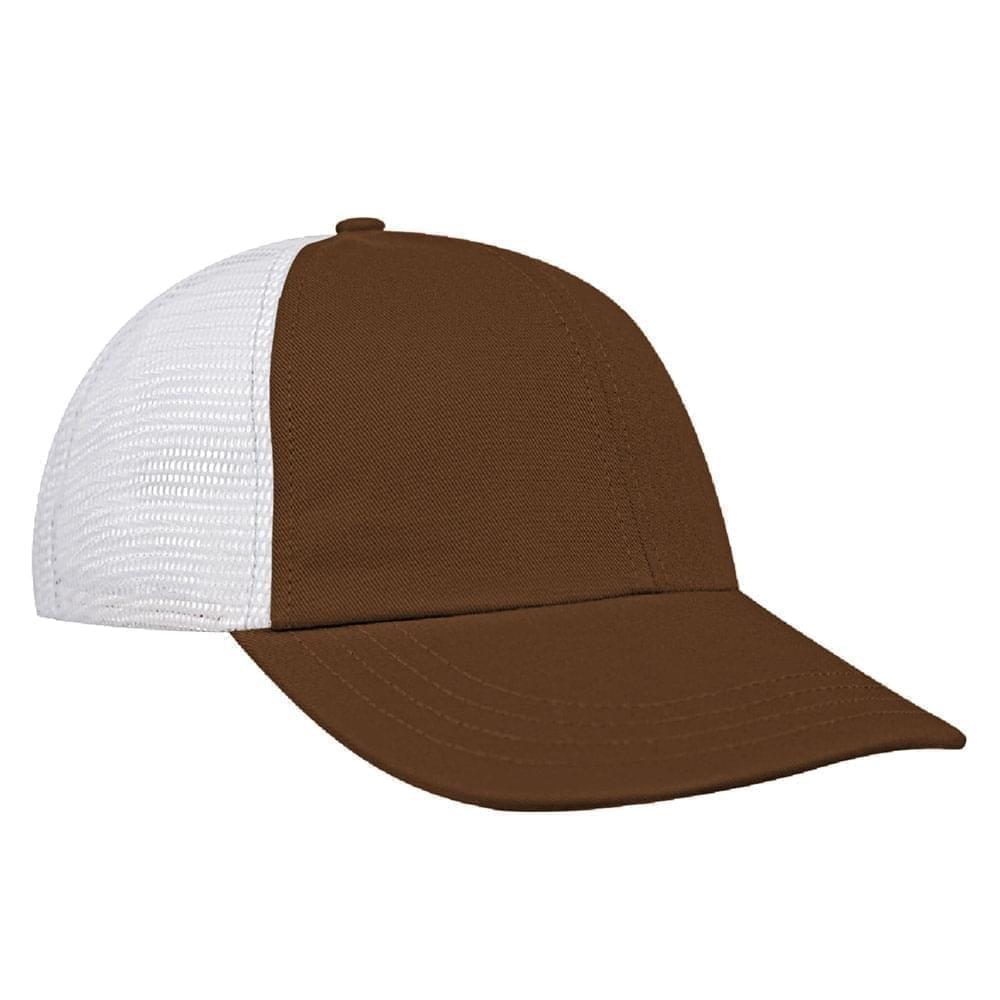Brown-White Meshback Velcro Dad Cap