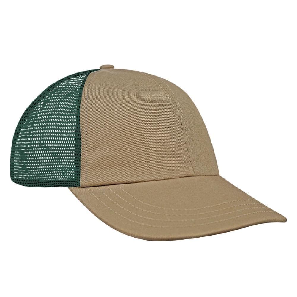 Khaki-Hunter Green Meshback Slide Buckle Dad Cap