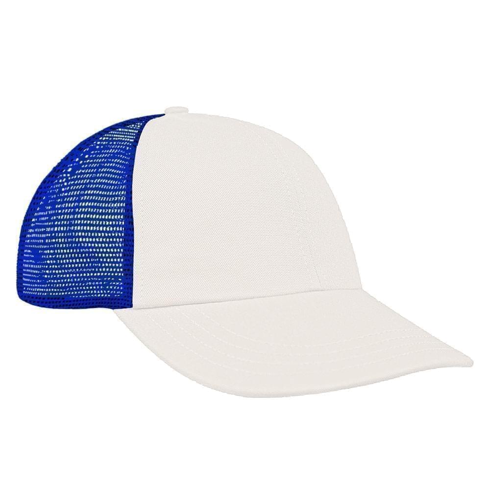 White-Royal Blue Meshback Velcro Dad Cap